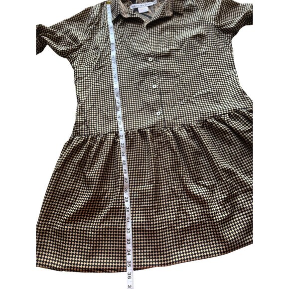 Gretchen Scott Drop Waist Shirt Dress Long-Sleeve Button-Front Checkmate XL - Picture 6 of 7